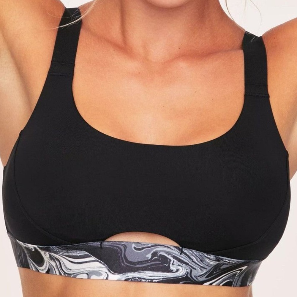 2in1 Bra Sport Crop top Contour Nylon Padded Sport Bra Top